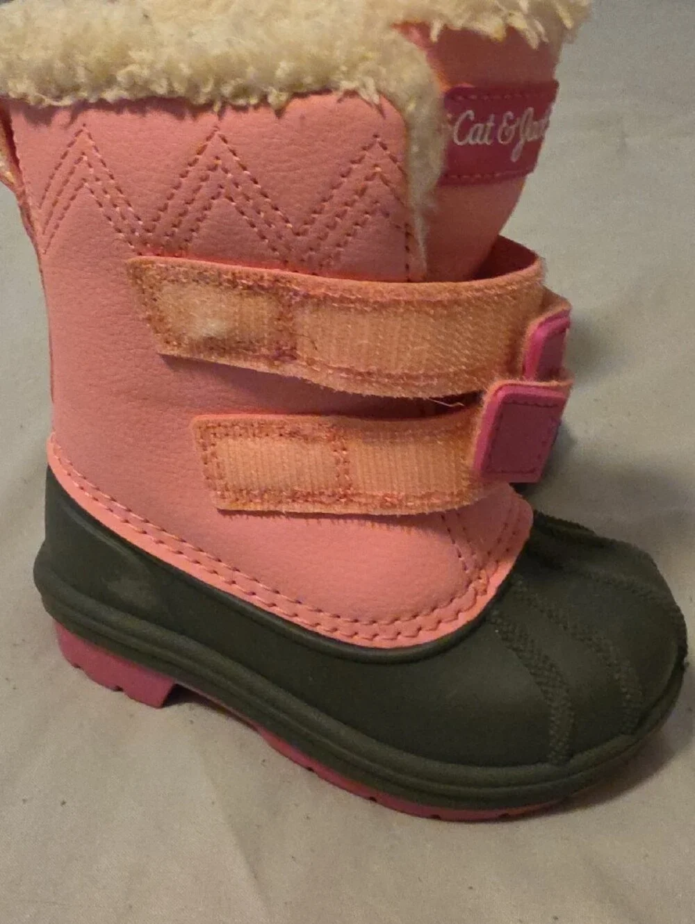 Cat & Jack Pink and Dark Gray Toddler Winter Boots